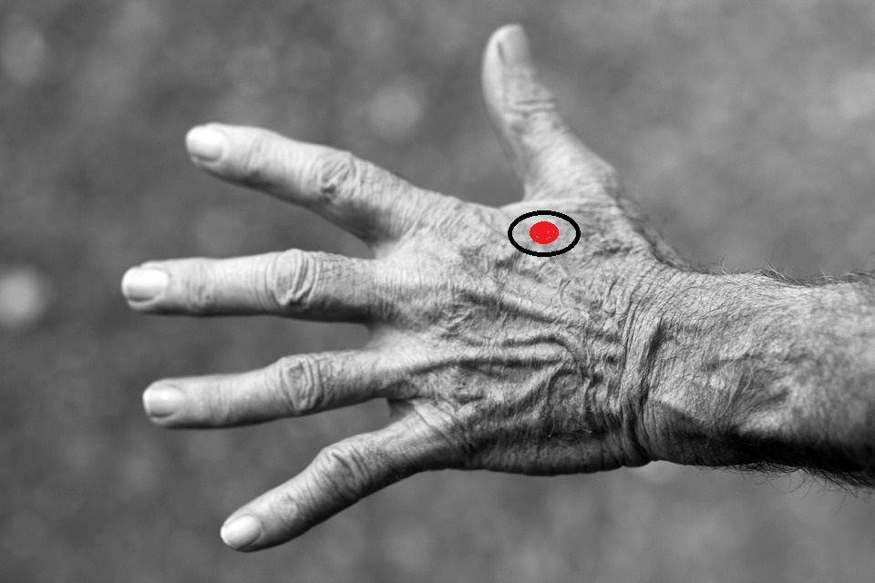 Squeeze pressure points in your hands