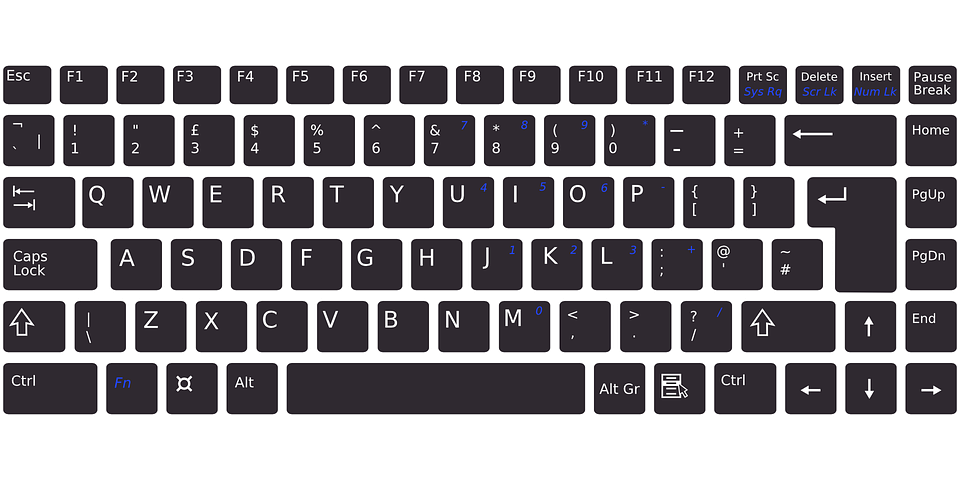 Functions of the F keys on a keyboard